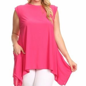 NWOT-Fushcia Handkerchief Top - Women